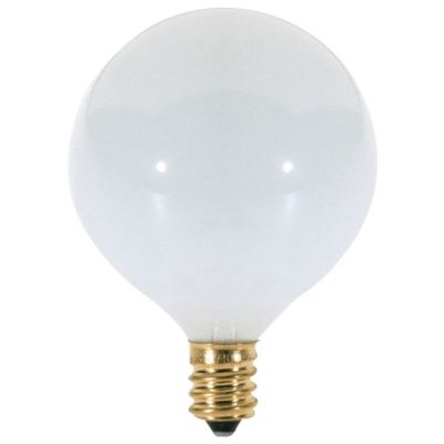 60W 120V G16 1/2 E12 Gloss White Bulb by SATCO Lighting - Starlight Lighting USA and Canada